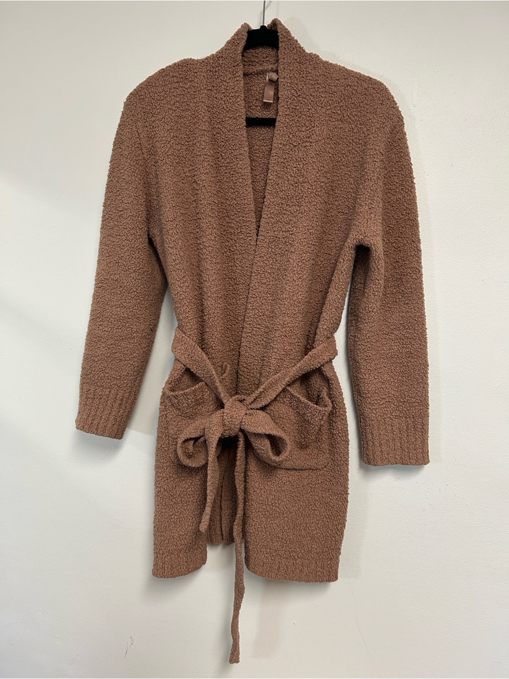 Skims Cozy Collection Textured Knit Boucle Belted Brown Short Robe Size L/XL - Picture 2 of 16